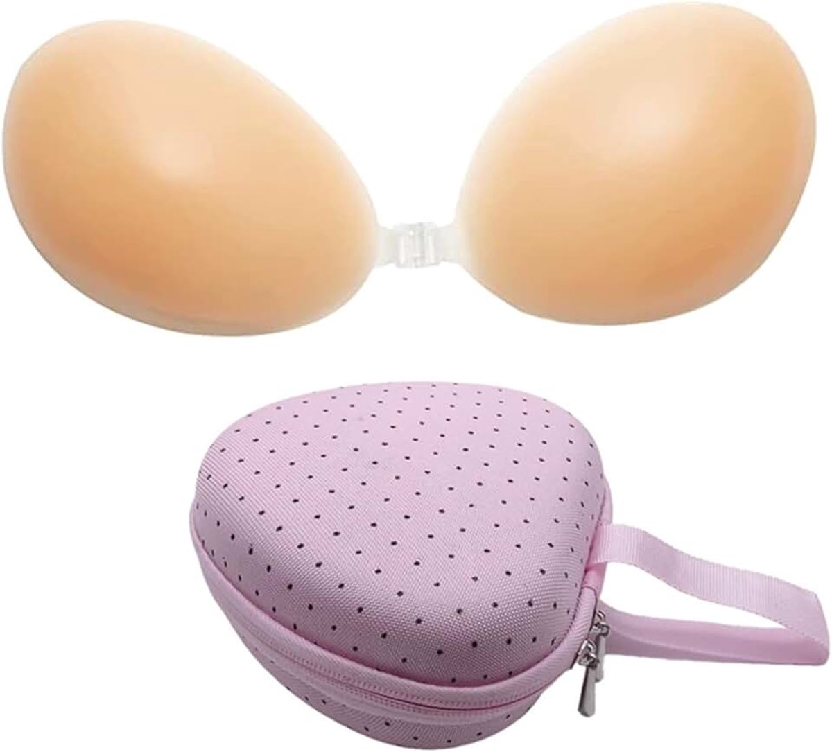 Beha, onzichtbare kleefbeha, herbruikbare siliconen strapless zonder bandjes, plakkerig, onzichtbare push-up siliconen beha voor rugvrije jurk, halvrije kleding, Fleshcolor.