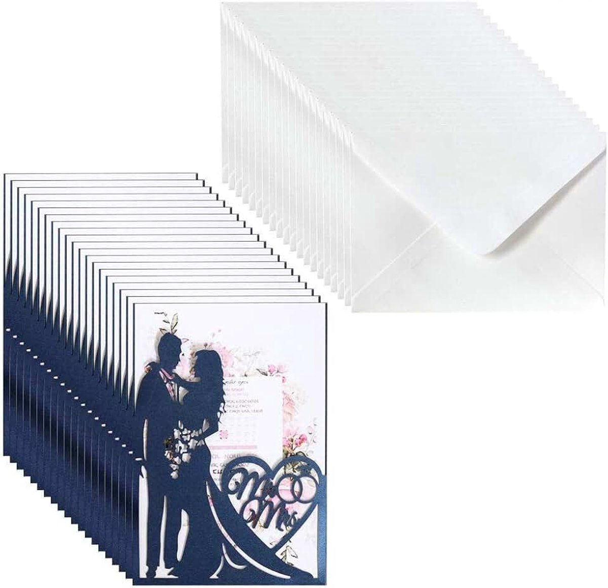 Uitnodigingen kaart uitnodigen enveloppen Kit Bruids Douche Engagement Party benodigdheden Bruiloft Opengewerkte uitnodiging