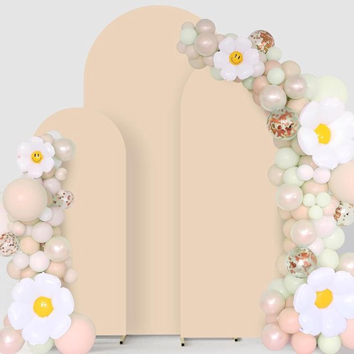 Achtergrond coverset voor bruiloft en verjaardagsfeest - Dubbelzijdige elastische hoes - 3 maten - Abrikoos