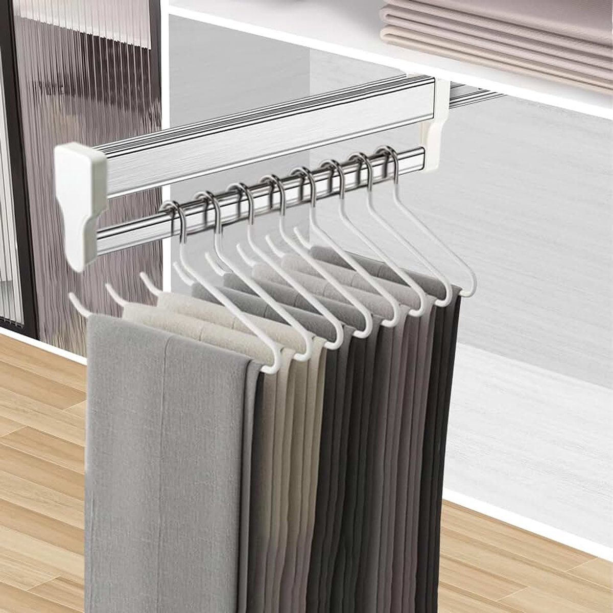 Kleding Hanger Rod Verstelbare Garderobe Kleding Rail Hanger Rack Bar (347mm)