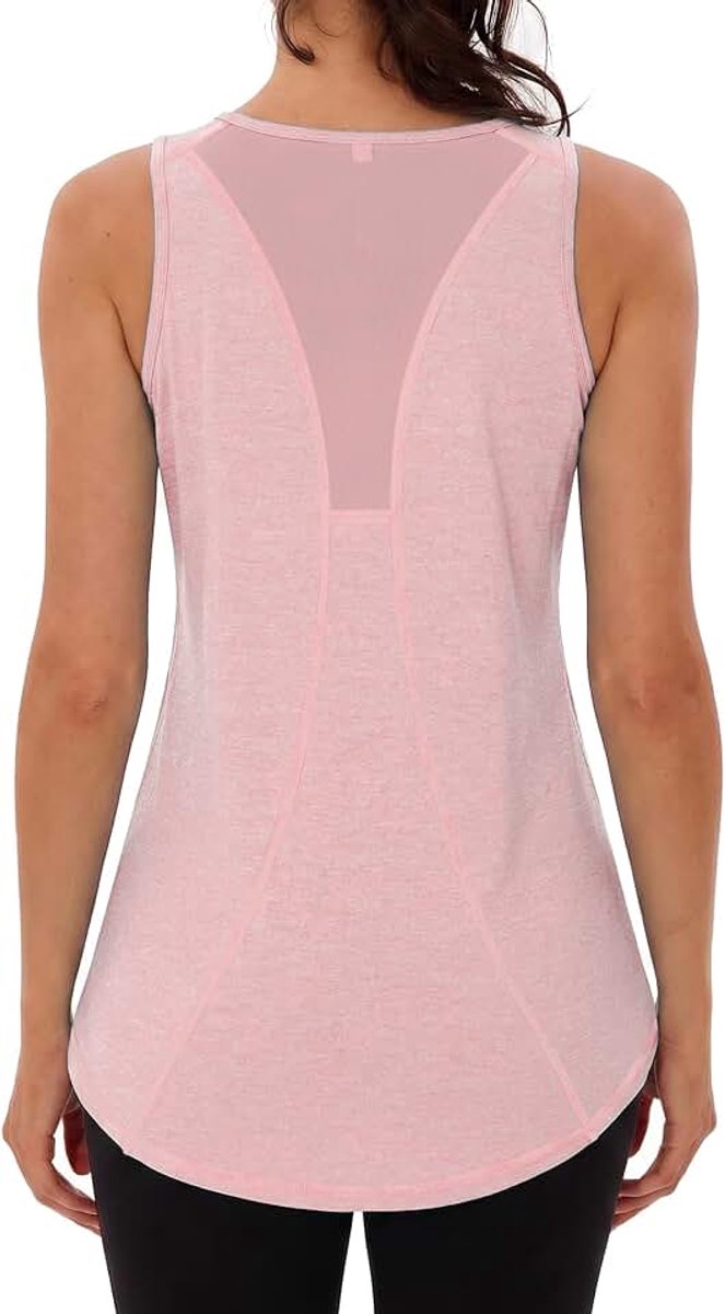Dames yoga tanktop mesh rug mouwloos sport bovendeel hardlopen fitness functioneel gym activewear tanktop S-3XL
