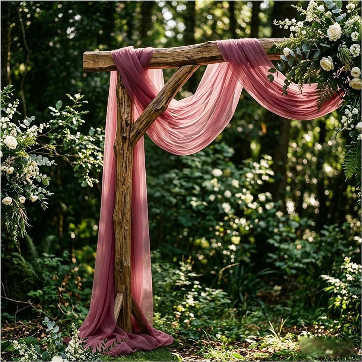Stof, 800 x 160 cm, zachte organza, stoelsjerp, tafelkleed, bruiloftsboog, gordijnen, decoratie, bruiloft, feest, banket, evenement