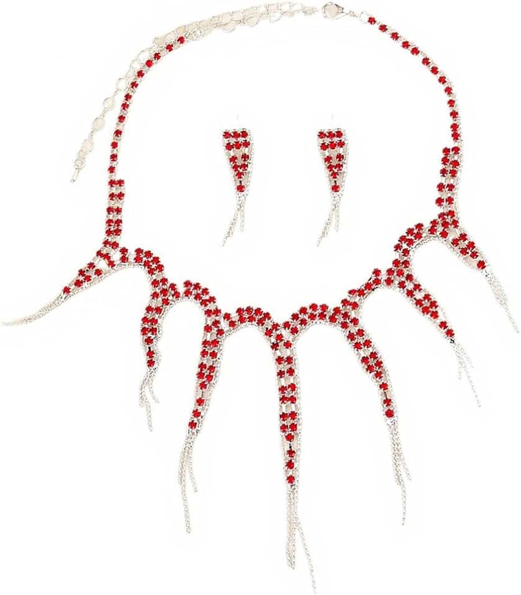Sieradensets voor dames, 2 stuks, druppelvormige zirkonia, halsketting, oorbellen, set, mode, bruidssieraden voor feestelijke bruiloften en feesten