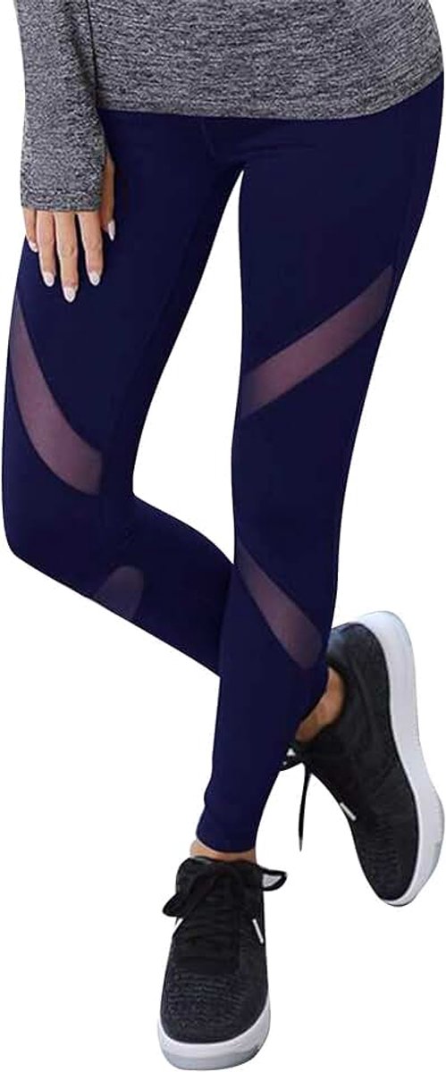 Leggings voor vrouwen high waist yoga broek met Tummy controle Sportbroek met mesh inzetstukken 4106
