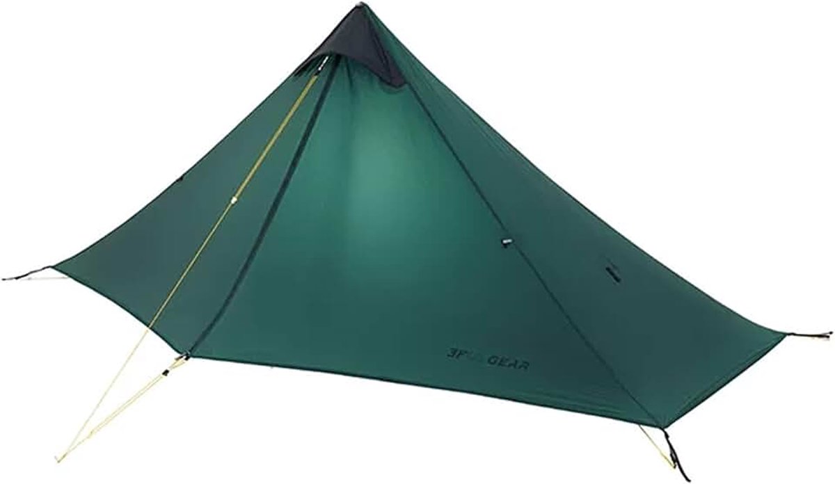 3F Lanshan1 Ultralichte tent 3/4 seizoenen draagbare backpacktent voor 1 persoon 15D siliconen gecoat waterdicht poleless dubbellaagse tent voor kamperen, klimmen, wandelen