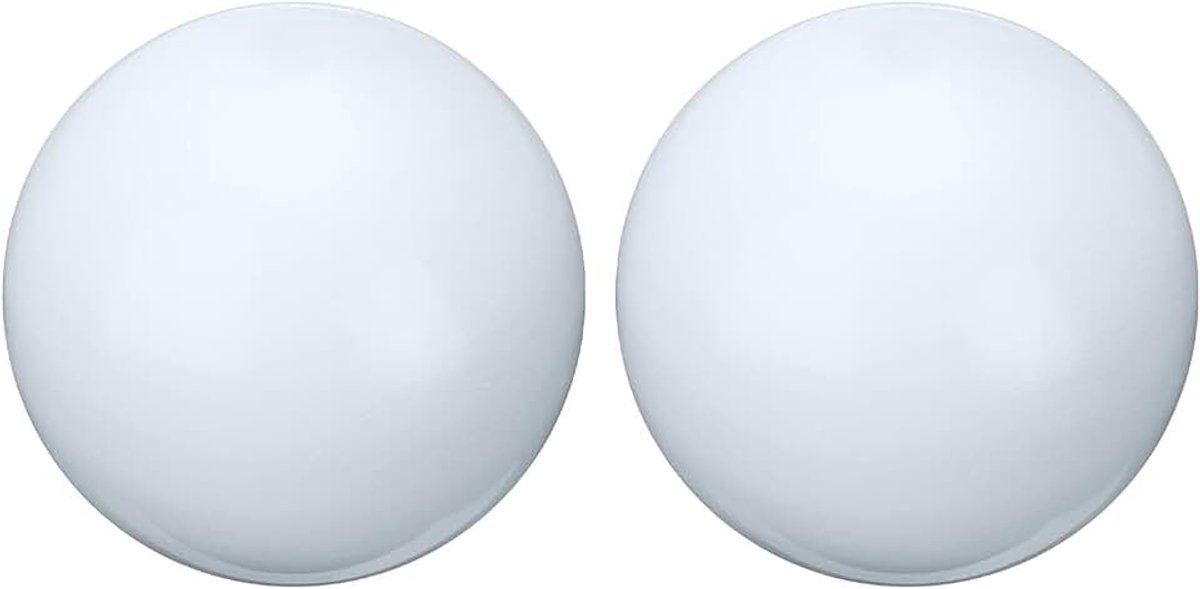 Gazing Globe Decoratieve bal, 2 inch, 51 mm, tuinbal, gepolijste holle bal, naadloze roestvrijstalen gazingbal, gladde spiegelwereldbol voor tuin- en woondecoratie, lichtwit, 2 stuks