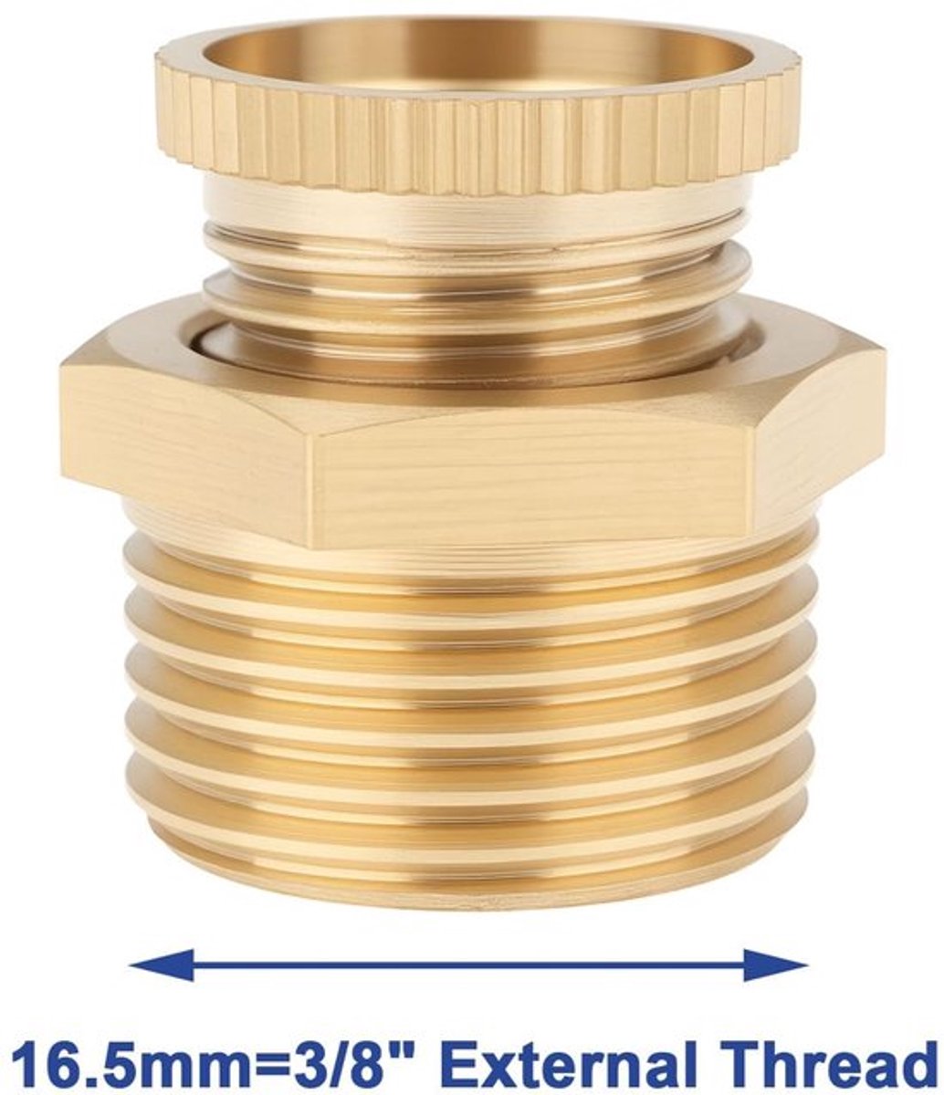 Afvoerklep 2 Stuks - PT3/8" Buitendraad - Messing - 16,5 mm Schroefdraad - Corrosiebestendig - Voor Luchtcompressoren - Afvoerventiel