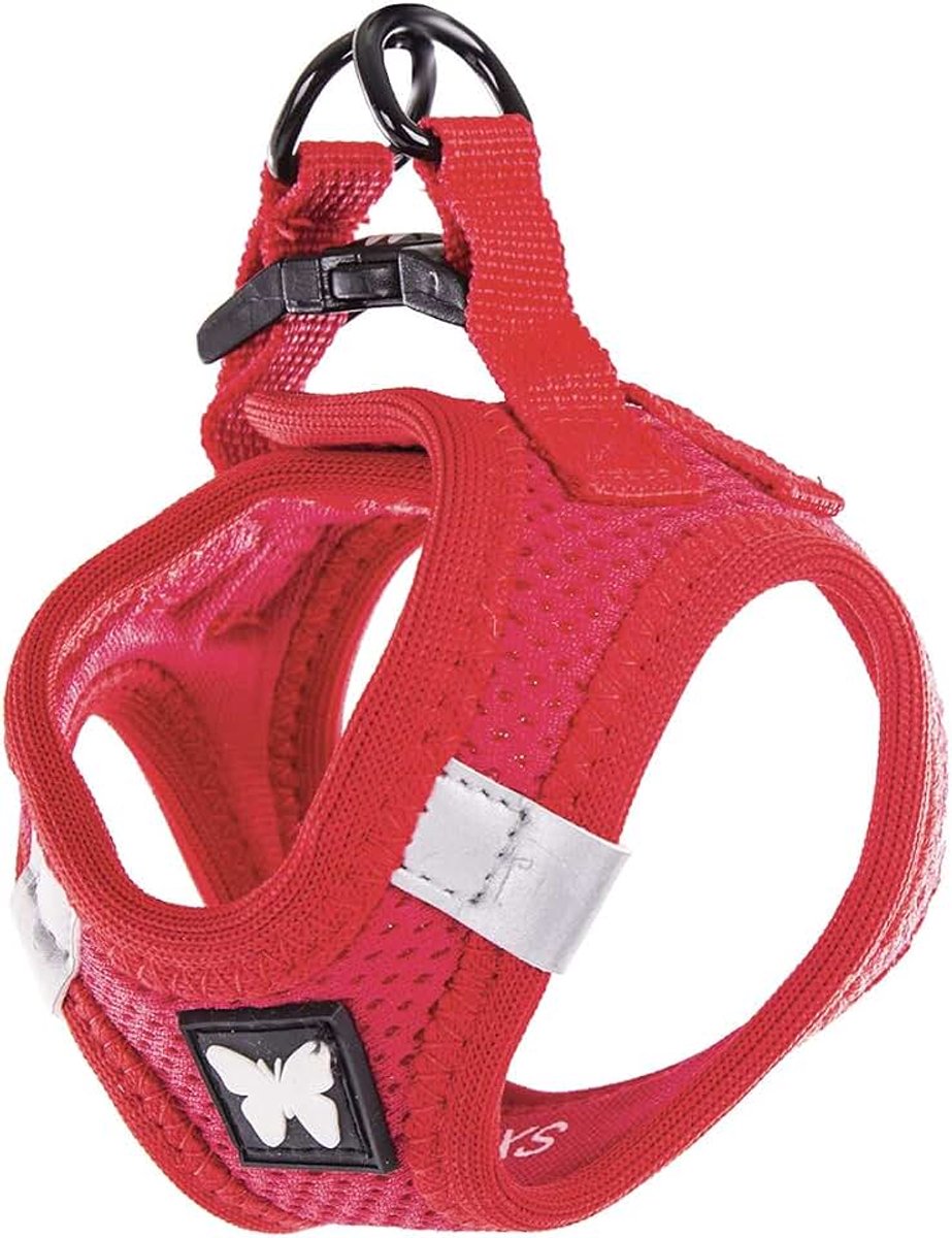 Sellier Hondenharnas, van hoogwaardig netweefsel, met gelijkmatige verdeling, hoog comfort, snelle gesp, reflecterende strepen (M, rood)