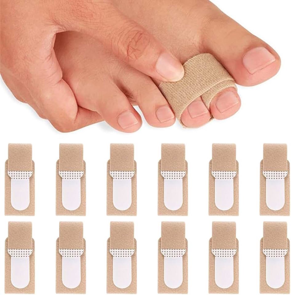 12 stuks hamerteenrails, hamerteencorrector, teenspreider, teencorrector, teencorrector, teenrail om hamertenen, gebogen tenen, overlappende tenen (S)