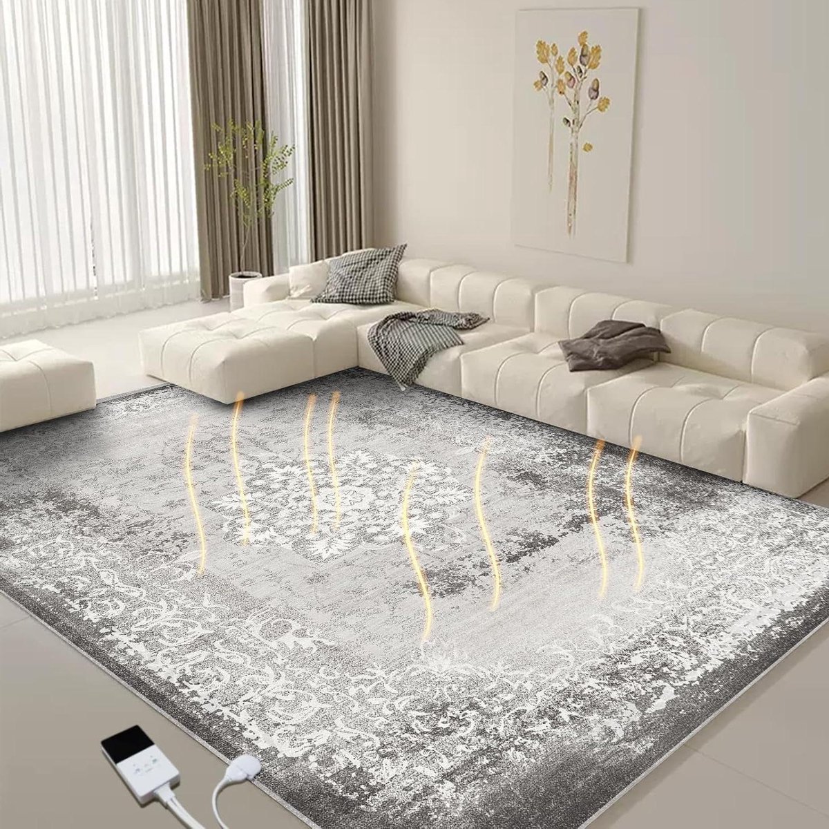 Elektrisch Tapijt - Verwarmde Vloer - Ruimte Verwarmen - Snelle Grafeen Warmte - 4.6 x 6.6 Ft - Fusheng
