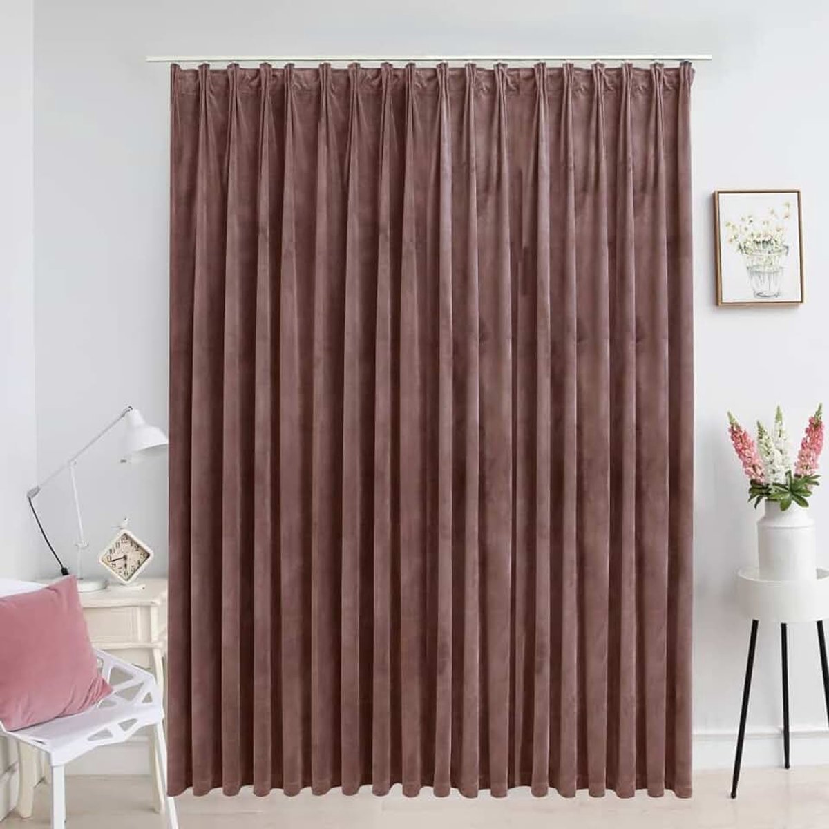 Verduisteringsgordijn met haken, verduisteringsgordijnen, slaapkamer, gordijnen voor woonkamer, slaapkamer en kantoor, warmte-isolerend, van fluweel, antikroze, 290 x 245 cm