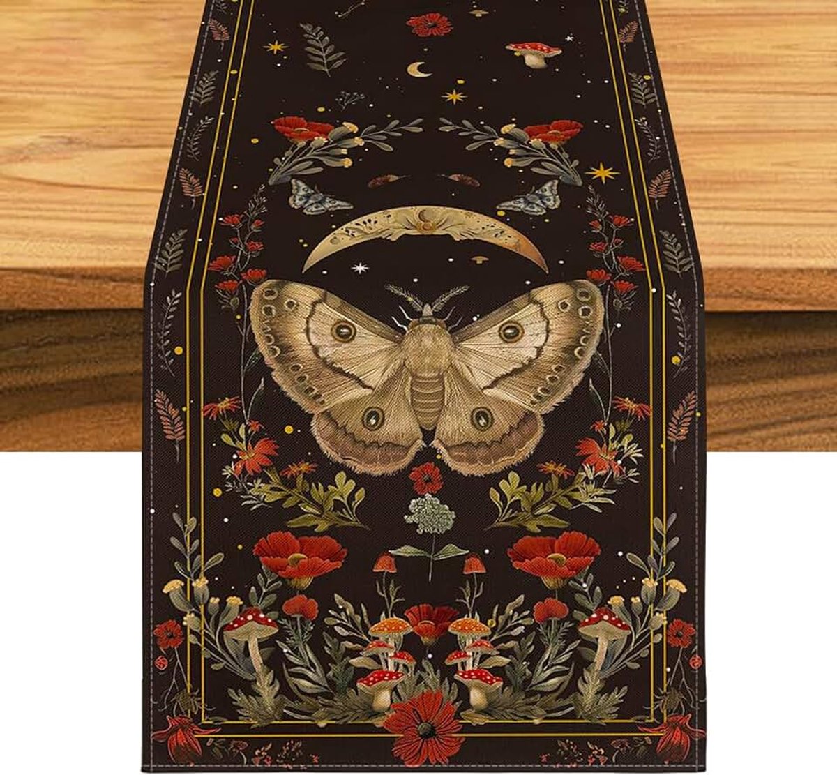 Tafelloper voor de herfst, 183 x 33 cm, herfsttafelloper met bloemen, moderne tafelloper, tafeldecoratie voor keuken, huis en kerstfeesten