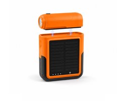 FlinQ Solar Powerbank 10000 mAh met Afneembare Led Zaklamp - Snellader USB C Power Delivery - Oplaadbaar via Zonnepaneel - Noodpakket en Outdoor