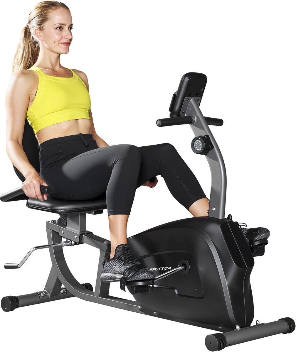 SPORTNOW - Magnetische hometrainer - Metaal, PP - 132x62x100cm - Zwart