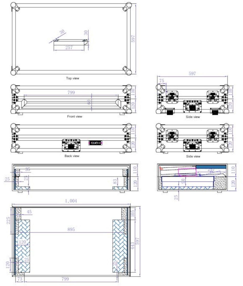Flightcase trolly voor Alpha Theta XDJAZ met laptop tray - Innox - Multikleur