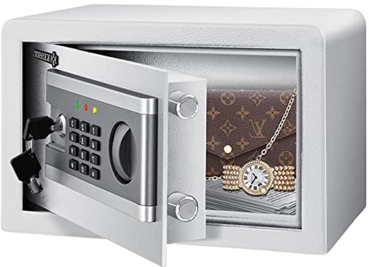 Elektronische Kluis - Cijferslot Kluis - Veilig Opbergen - Alarm Systeem - 31 x 20 x 20 cm - Zilver