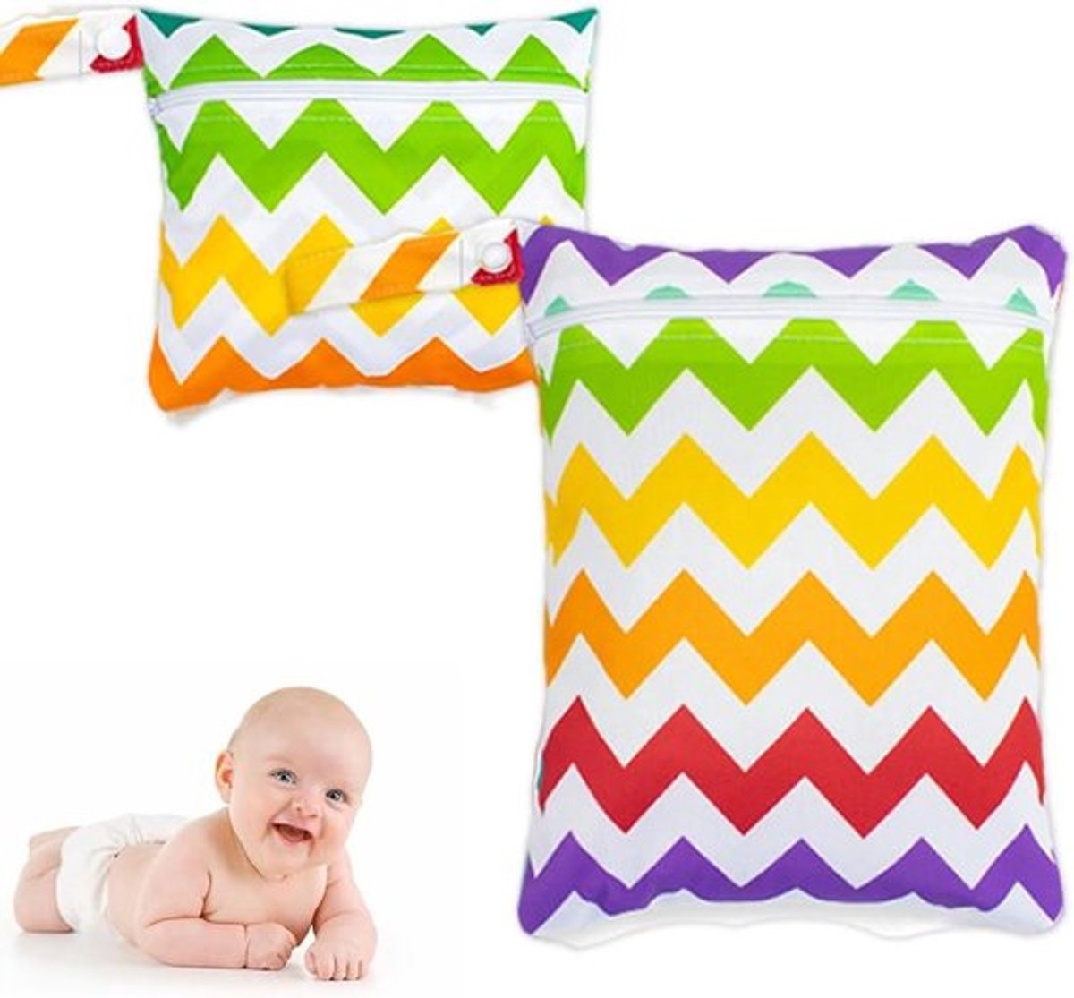 - Grote en kleine 2 stuks natzak voor peuterschool - Aangepaste polyester luiertas - Herbruikbare luiers - Veelkleurig