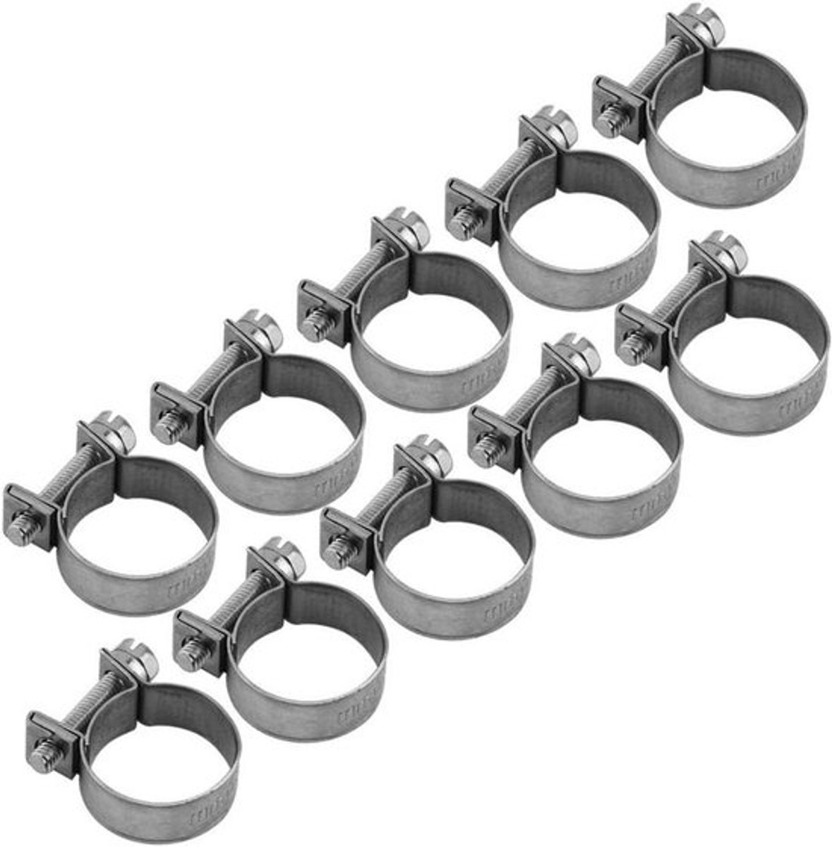 - Slangklemmen - Brandstof - Roestvrijstaal - Pijpklemmen - 10 Stuks - Geschikt voor Brandstofslang - 18-20mm