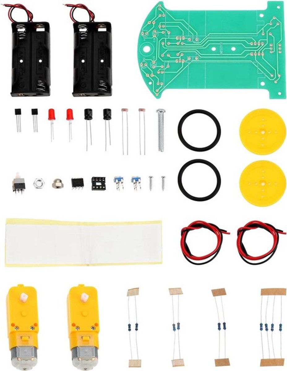 Set Intelligente Trace Voertuig - Soldeer Oefen Kit - Elektronische Ambachtsman - Praktisch Onderwijs - Productiecursussen - Elektronische Hobbyisten - Geschikt Voor - Diverse Modellen - Volledige Soldeerkit met Accessoires