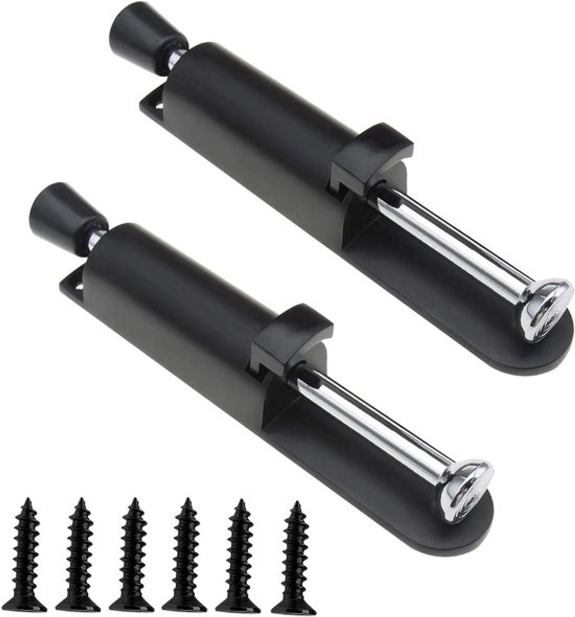 Deurstopper - Veermechanisme - Zwart - Verstelbaar - Heavy Duty - 2 stuks - Kick Down - Deurstop - Geschikt voor alle vloertypes - Sterk - Eenvoudig te installeren.