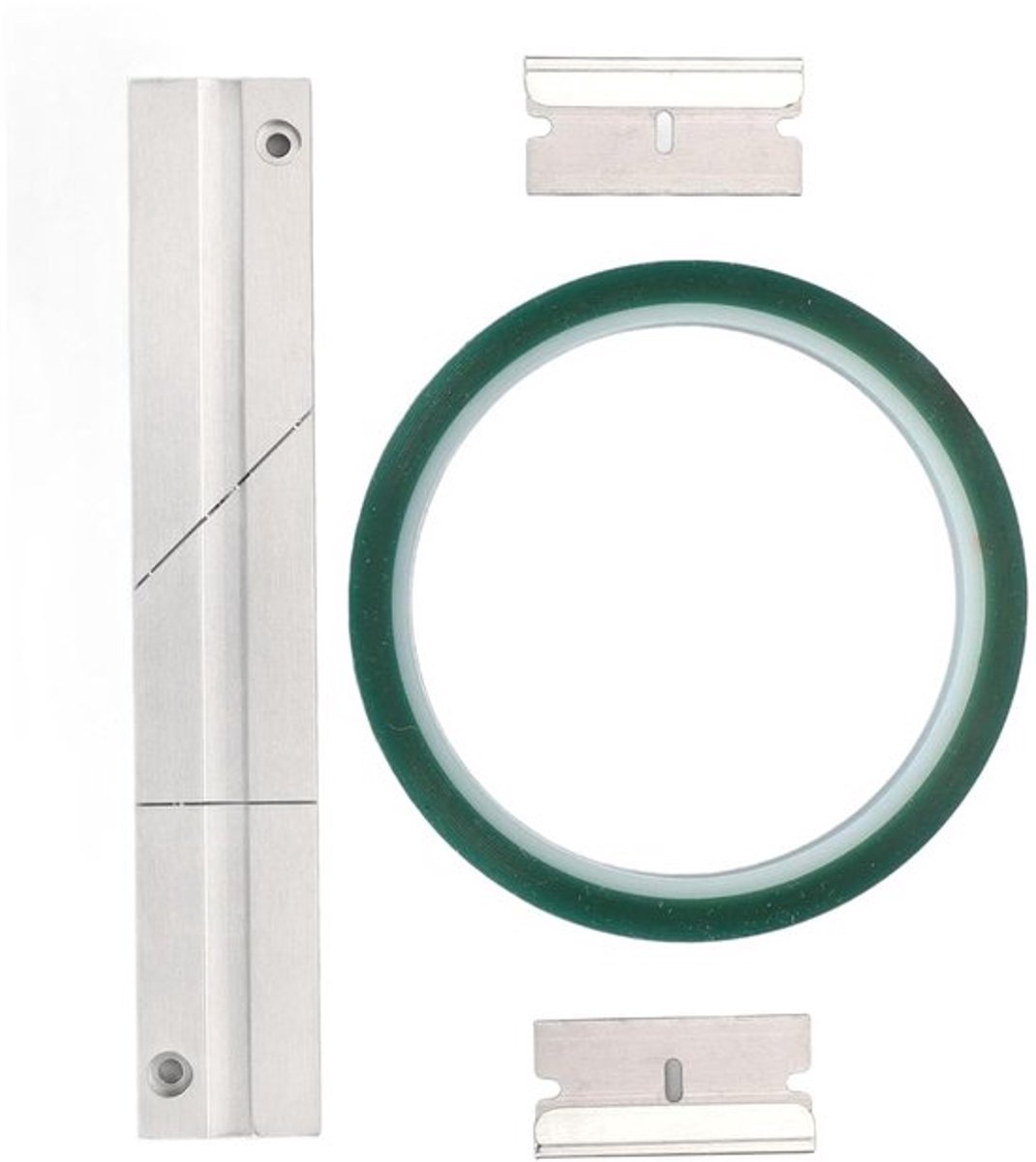 Cassettebandreparatiepakket met Tape Splitsing Kit en Snijbladen - 1/4 en 10 Inch, Groen - Voor Open Haspeltape Media.