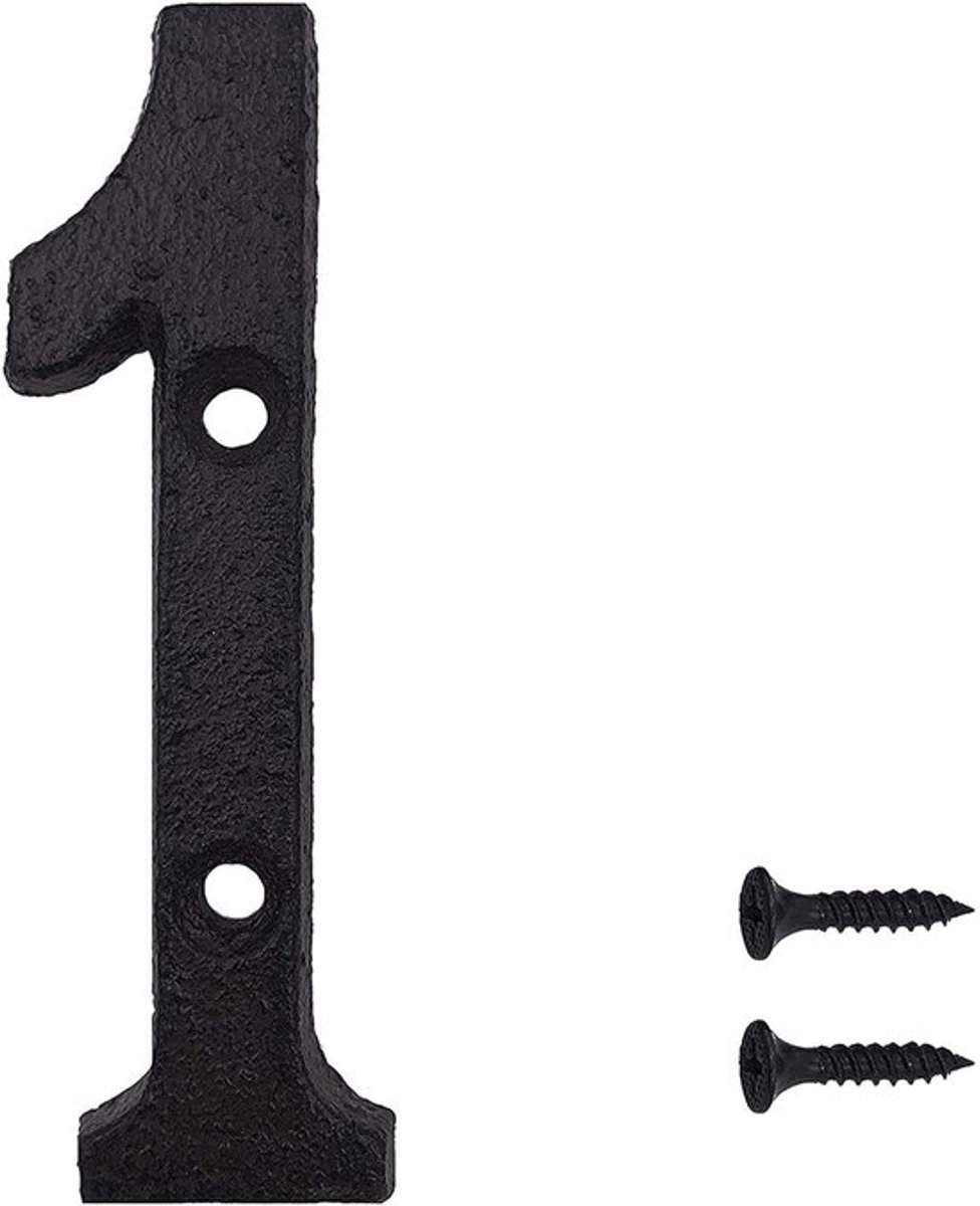 Huisnummer Gietijzer - Zwart Retro - 3 Stuks - 7,5 cm