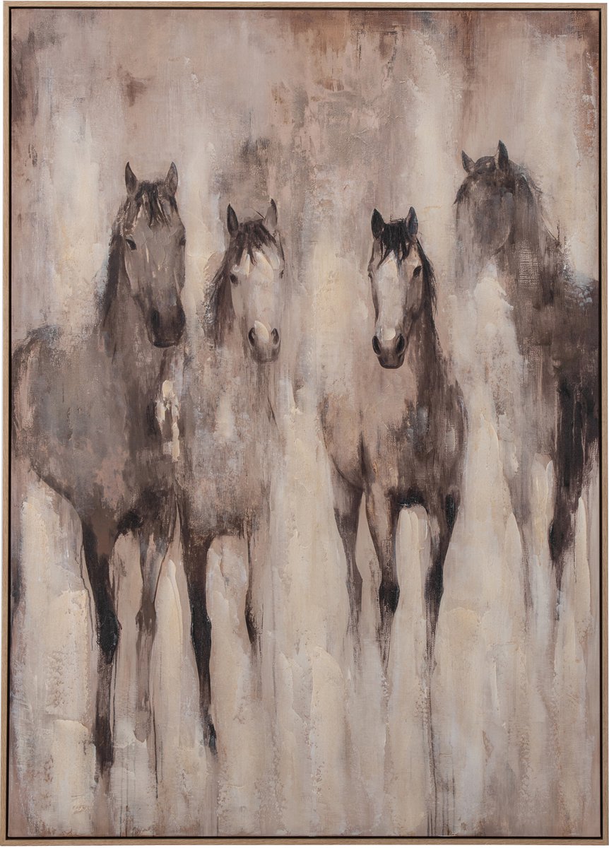 J-Line Schilderij paard - doek - beige