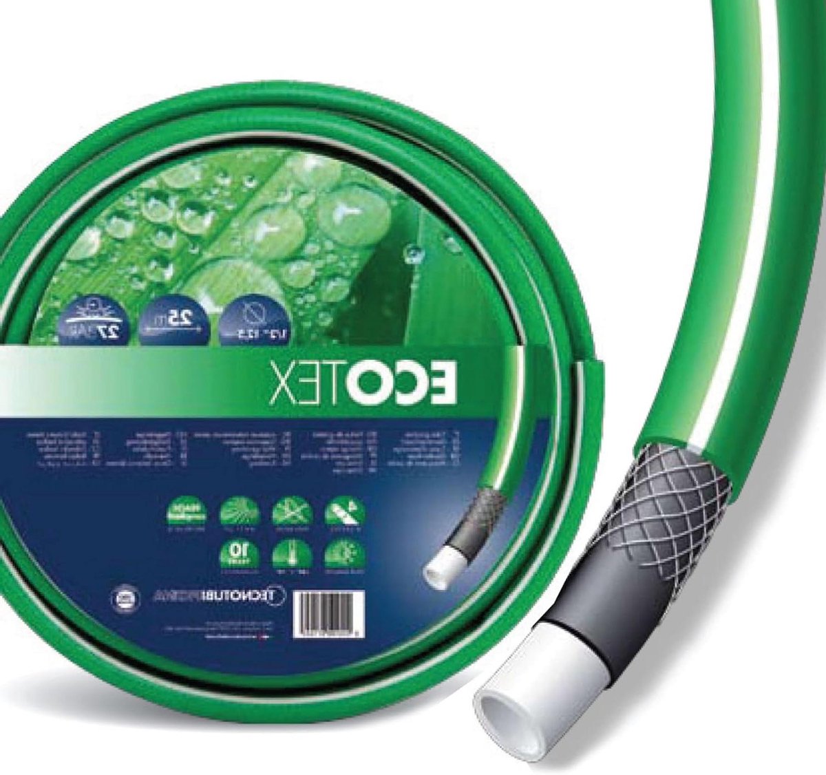 Tuinslang PVC - Waterleiding - Gazon Besproeien - 4 Laags Versterkt - 25 Meter - Groen