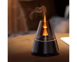 Essentiële olie diffuser, luxe aromatherapie diffuser met kaarslicht nachtlampje, ultrasone luchtbevochtiger met koele mist, afstandsbediening, geschikt voor woonkamer en kantoor.