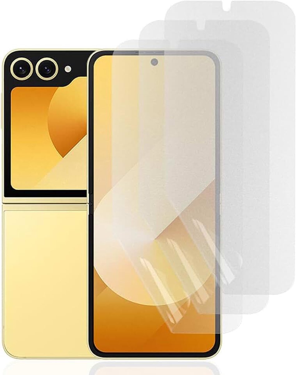 Matte displaybeschermfolie voor Samsung Galaxy Z Flip 6/Flip 5/Flip 4, 3 stuks, anti-kras ontspiegelde TPU-beschermfolie, anti-vingerafdruk, zeer gevoelige hydrogelfolie