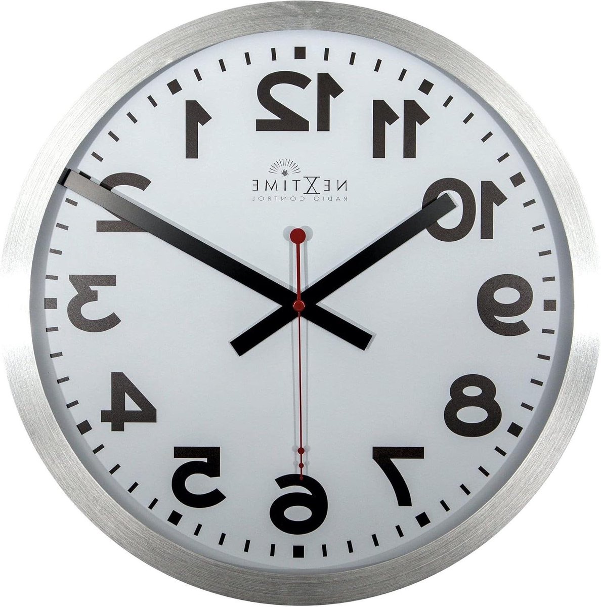 Wandklok - Station Klok - Tijd Weergeven - Radiografisch Gestuurd - 35cm Diameter - Wit