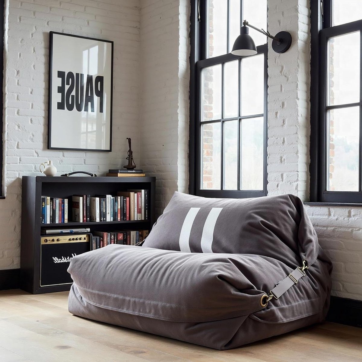 XXL Zitzak - Grote Lounger - Stijlvol Ontspannen - Veelzijdig Verstelbaar - 180 x 140 cm - Donkergrijs