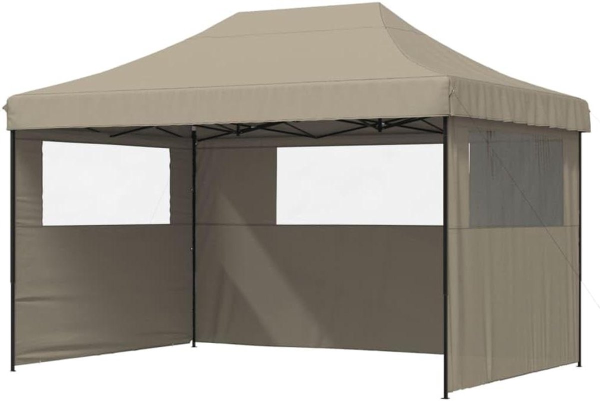 Partytent - Pop-up tent - Feestelijke evenementen - Snel op te zetten - 410 x 315 cm - Taupe