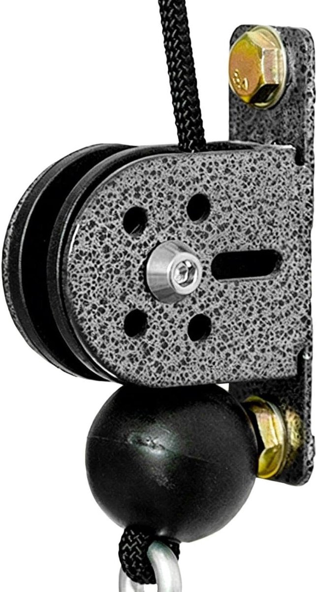 Fitness Katrol Systeem - Kabel Katrol - Krachttraining Thuis - Dubbel Lagermechanisme - 11x3x65 cm - Zwart