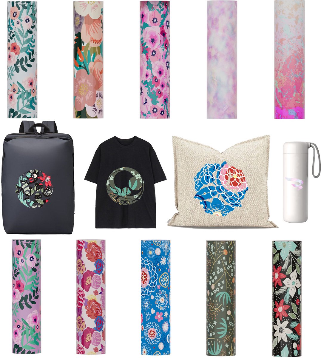 10 Stuks Infusible Transfer Papier Ink Vellen - 4,5 x 12 inch - Sublimatiepapier voor T-Shirt en Beker - Bloemen
