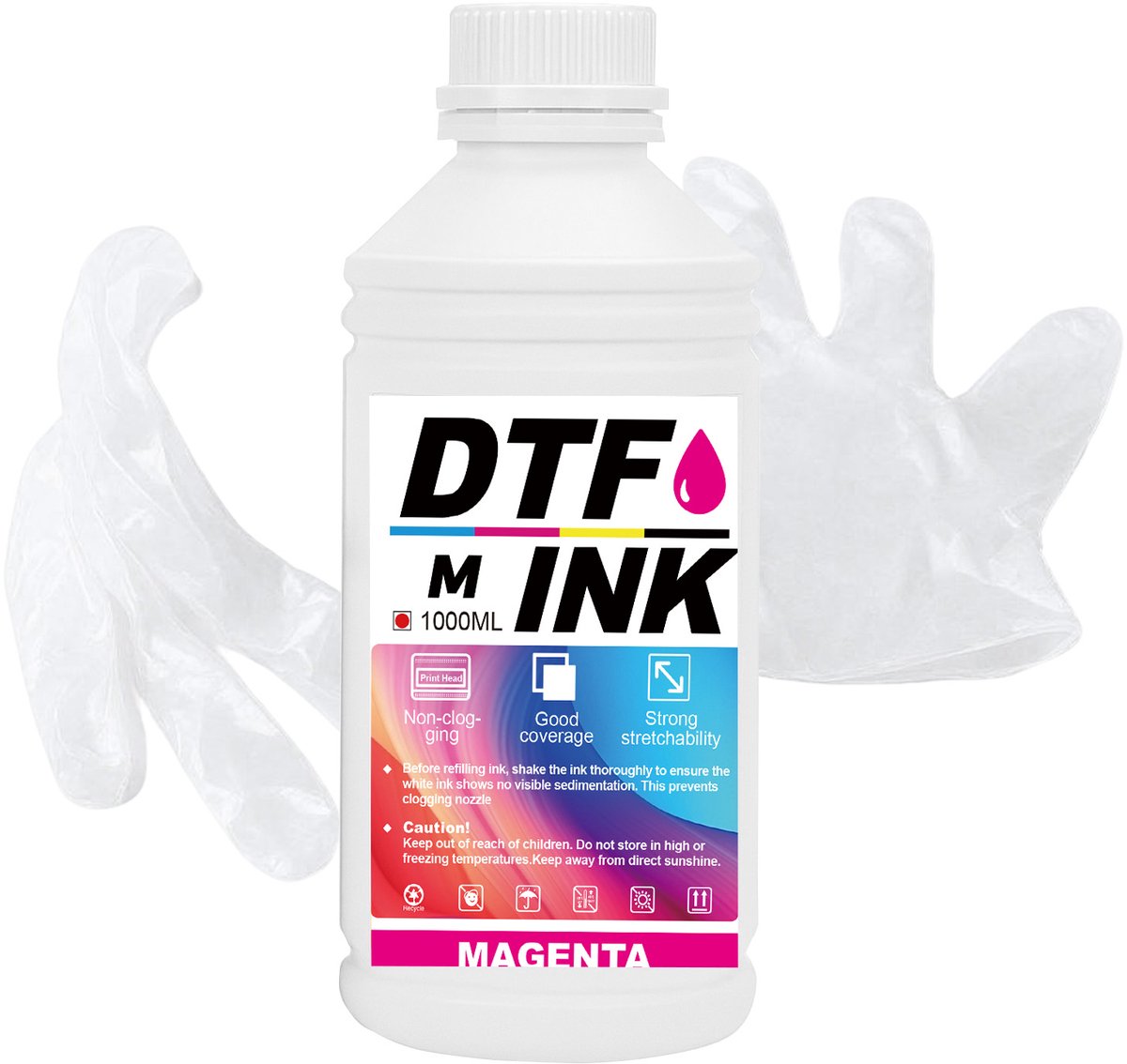 Magenta DTF Inkt Navulling - 1000 ml - Voor Inkjetprinters - Warmteoverdracht Film Printing - Vervangende Inkt