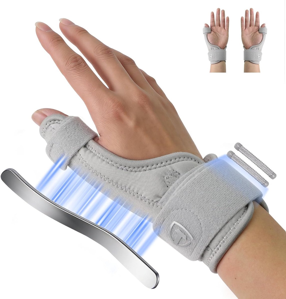 Rechts en links polsbandages, verstelbare duimspalk voor vermindering van duimzadelgewricht, artritis, carpaal tunnelsyndroom, polspijn en vermoeidheid