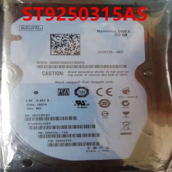 Interne Harde Schijf - Laptop HDD - Opslag Uitbreiden - 2.5 inch Formaat - 250 GB - Zilver van Interne Harde Schijf — afbeelding 2