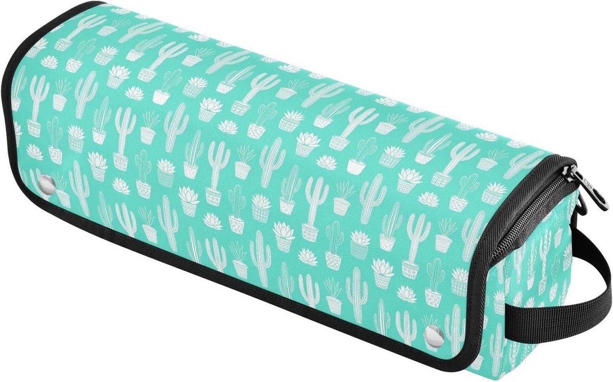 Krultang Reistas - Haargereedschap Organizer - Veilig Opbergen - 2-in-1 Hittebestendig - 37 cm - Teal Cactus