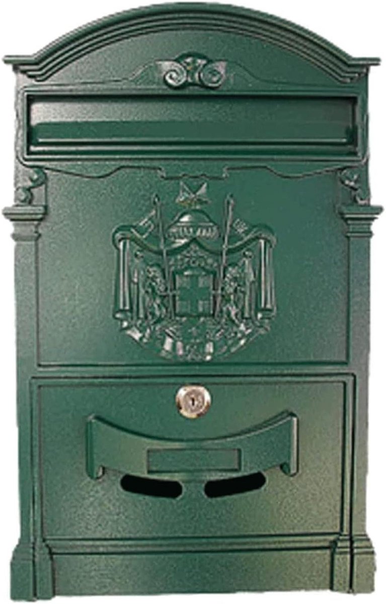 Klassieke brievenbus - Wandmontage postbus - Post ontvangen - Cijferslot met code - 26 x 9 x 41 cm - Groen