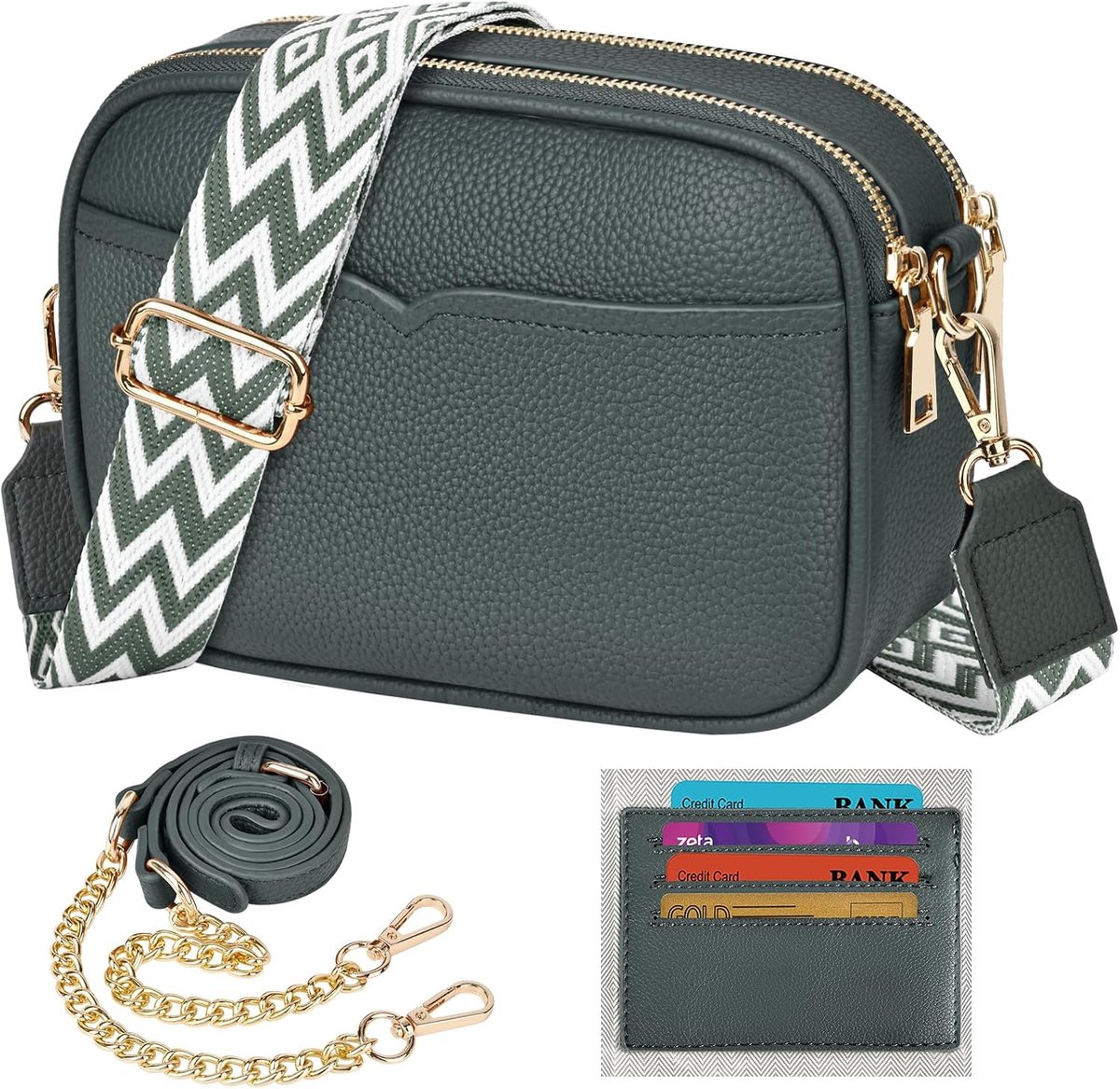 Crossbody tas dames leer, kleine schoudertas