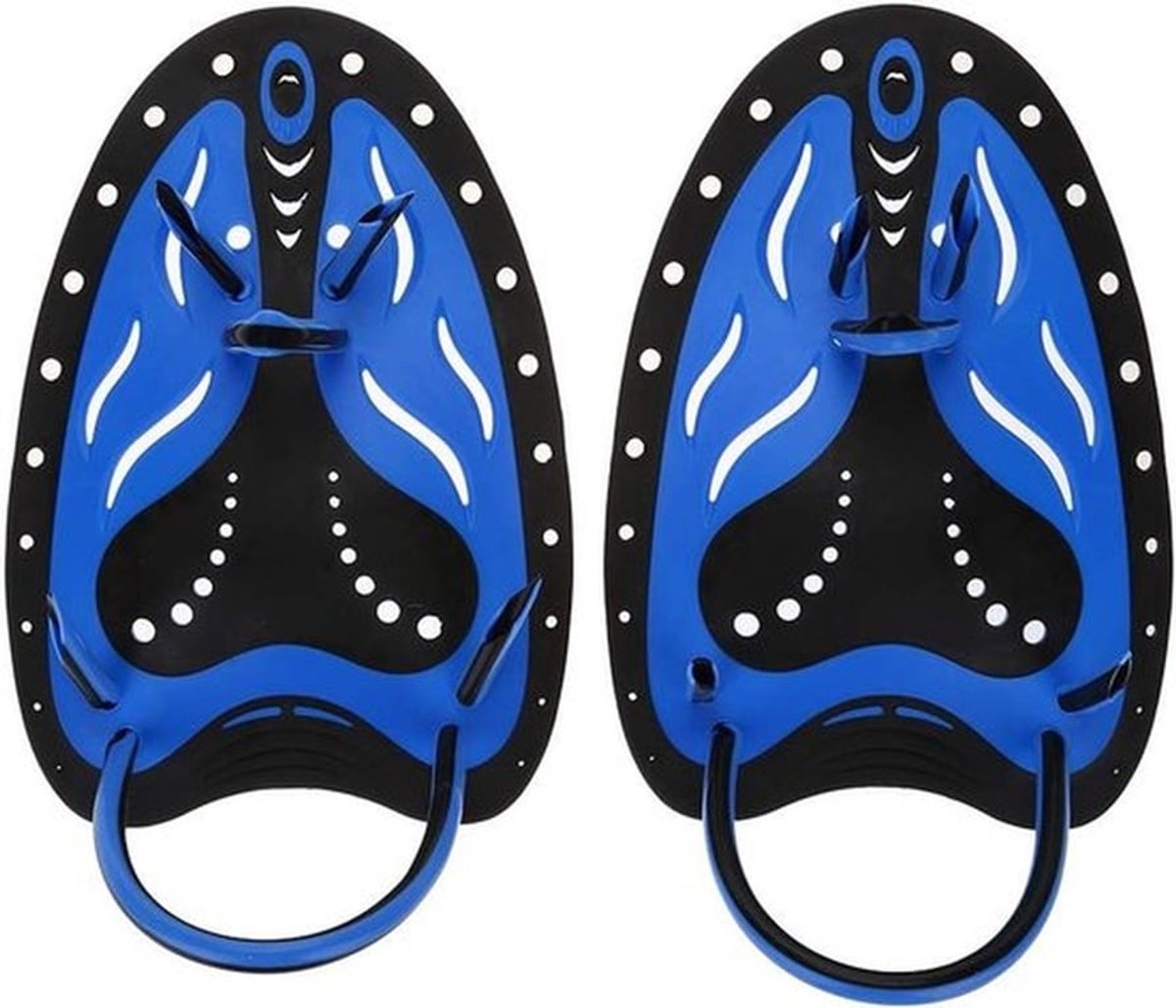 Zwem-Handpaddle Verstelbare Duik-Trainingshandschoenen voor Professionele Zwemtraining (Blauw)