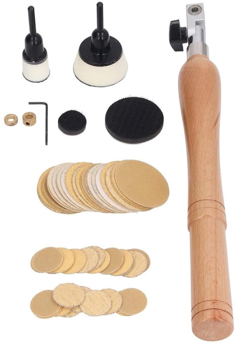 Handschuurset voor houtbewerking met 1 inch lagers en 2 inch schuurdiscs - 50-delige set voor draaien van kommen