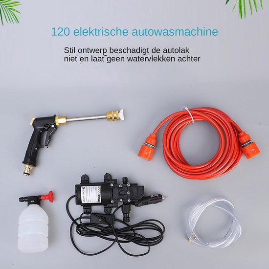Draagbare Hogedrukreiniger - Waterpomp Schoonmaker - Voertuigen Buiten Reinigen - Zuivere Koperen Motor - 600 cm Uitlaat - Zwart — afbeelding 2