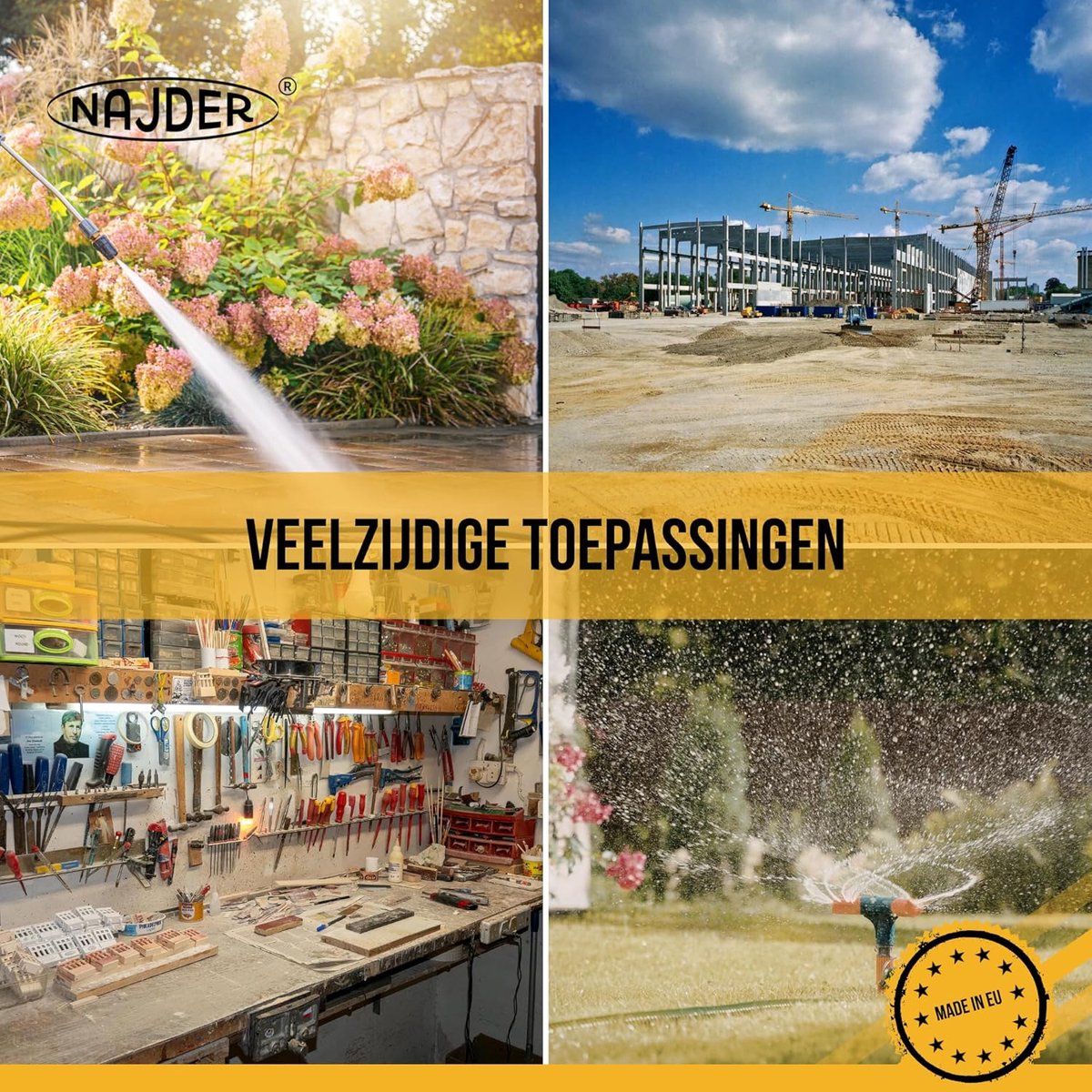Tuinslang - Flexibele slang - Tuin bewateren - 5-laags versterkt - 1/2 inch 50 meter - Groen – foto 5