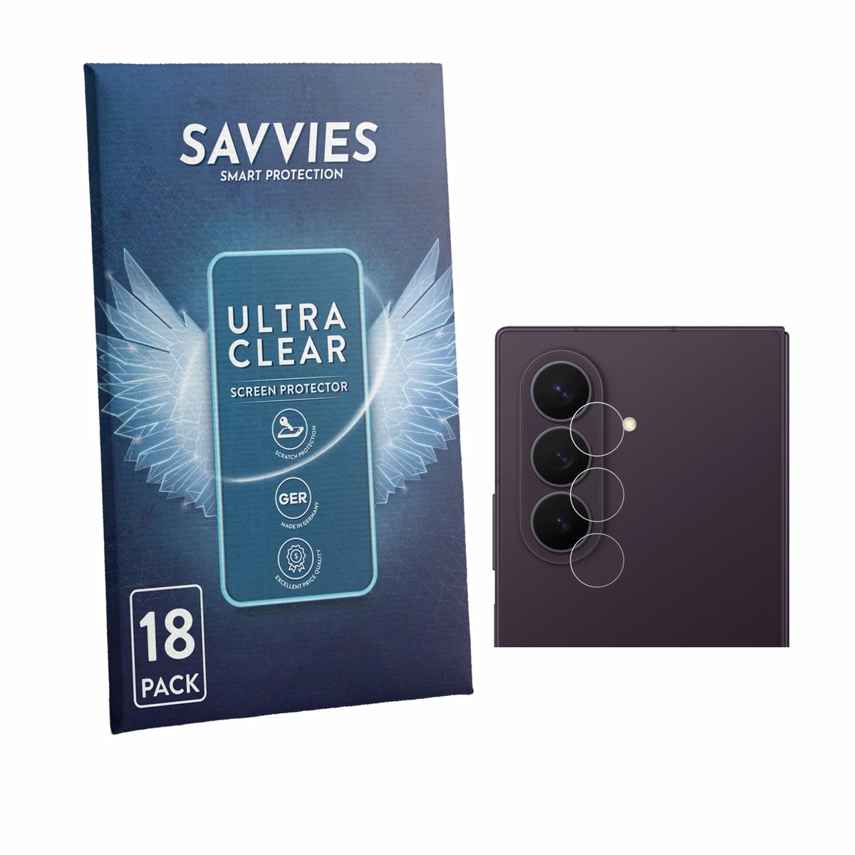 Savvies - Screenprotector voor Samsung Galaxy Z Fold 8 Ultra (ALLEEN Camera Lens) - Folie Beschermfolie transparant 18 Stuks