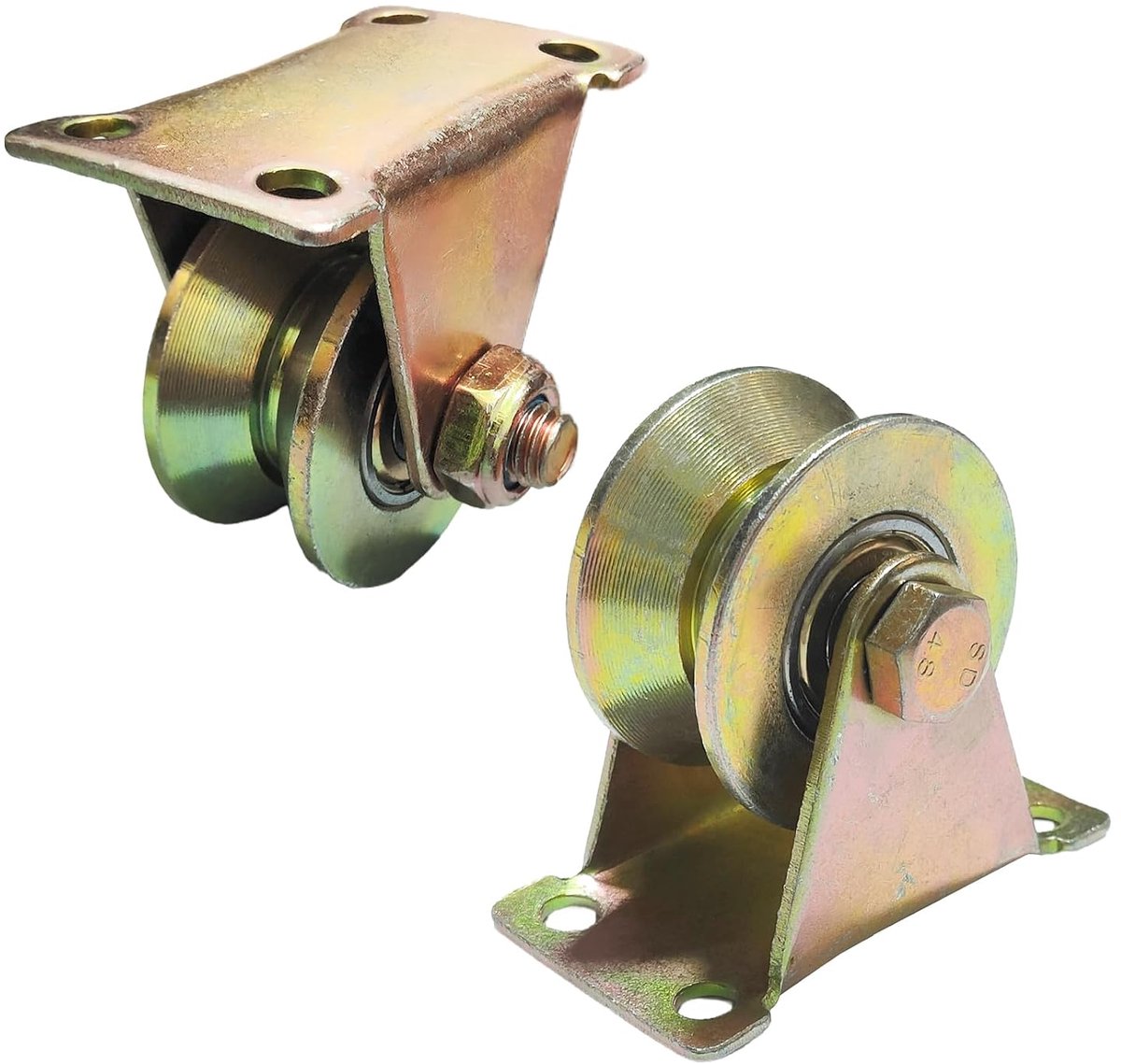2 stuks wielen met V-groef, katrol voor bouw, hefriemschijf, V-deurwiel voor wasdroger, riemschijfsysteem, 300 kg (48 mm-2 stuks)