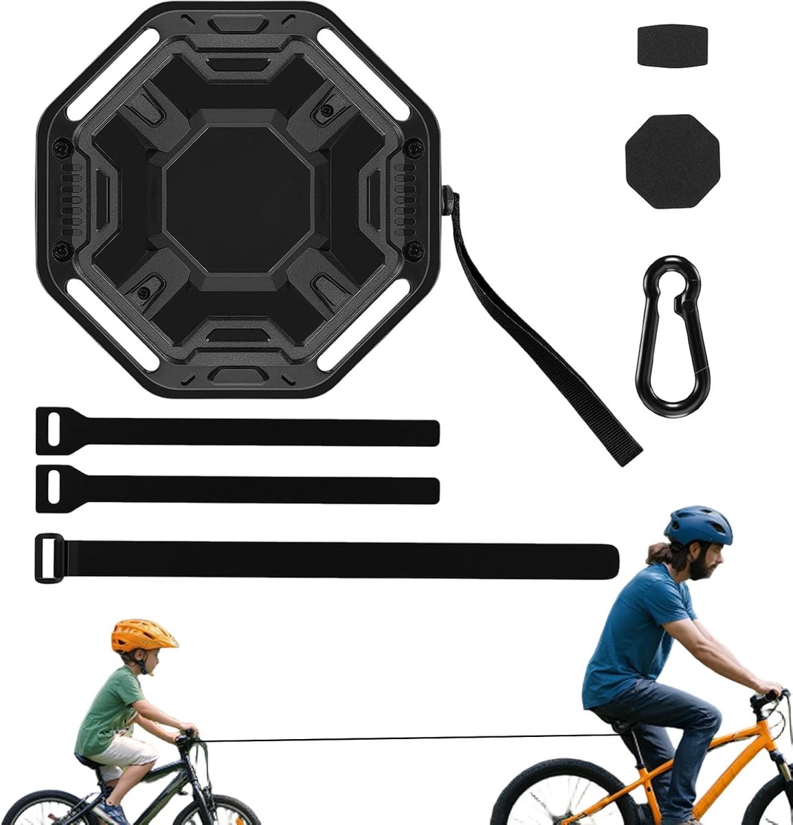 Sleepkabel voor fiets Oprolbaar Fietstrekkoord met 100 kg Draagvermogen | Zwaar Bike Sleeptouw voor volwassenen, gezin, mountainbike, weg, buiten, avontuur, woon-werkverkeer en kamperen