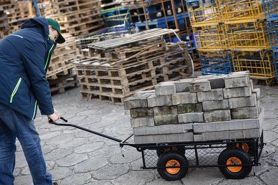 Bolderkar - Transportwagen Tuinwagen - Tuingereedschap Vervoeren - 300 kg Draagvermogen - 10 inch Wielen - Zwart van Bolderkar — afbeelding 4