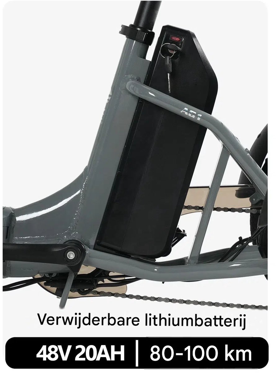 SMARTAI 16 Inch 48V 20Ah Accu Famille elektrische longtail transportfiets - 100km Bereik thumbnail 3